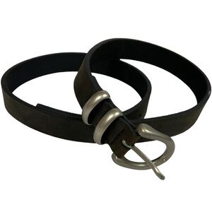 Sonoma Genuine Black Leather Woman’s Belt Silver Accents Made in Argentina Md/Lg